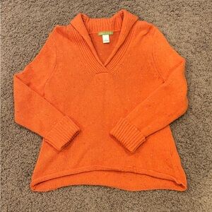 Sigrid Olsen Orange V-neck Sweater